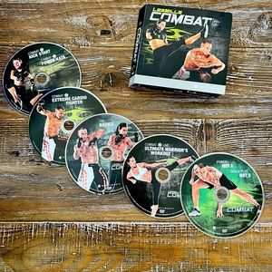 LES MILLS Combat dvd 5 piece set in original magazine